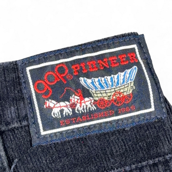 Vintage Gap Pants Mens 35x33 Blue Corduroy Pioneer Straight Talon Zip 80s - Picture 10 of 12